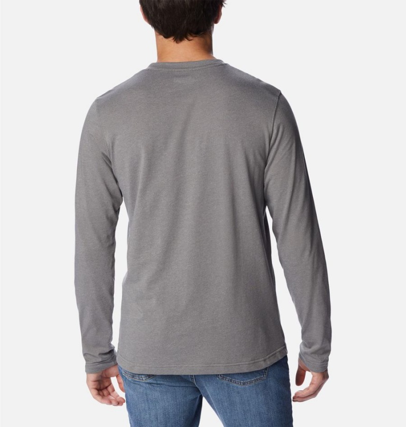 Grey Columbia Thistletown Hills Henley Men's T-Shirt | 96451GLBI