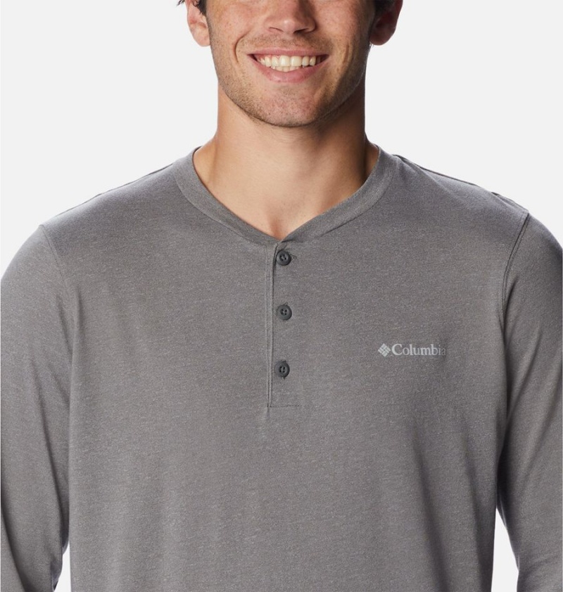 Grey Columbia Thistletown Hills Henley Men's T-Shirt | 96451GLBI