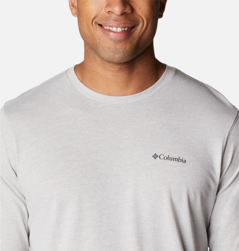 Grey Columbia Thistletown Hills Long Sleeve Crew Men's T-Shirt | 94657SEDV