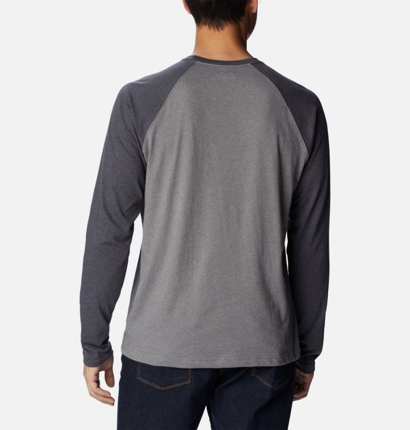 Grey Columbia Thistletown Hills Raglan Men's T-Shirt | 09564TVPR