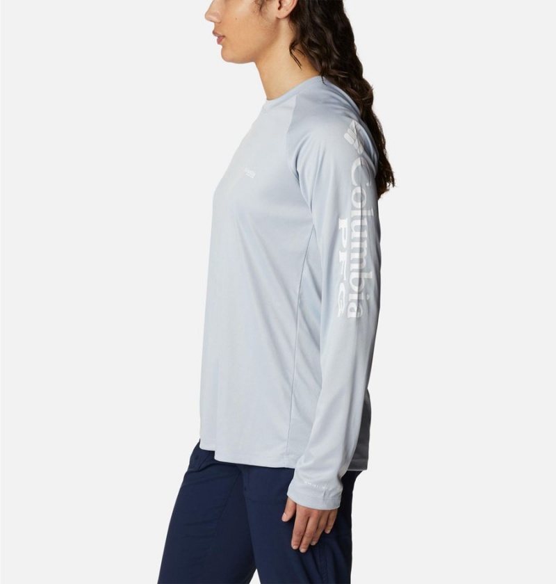 Grey Columbia Tidal PFG Heather Long Sleeve Women's T-Shirt | 70896DAMR