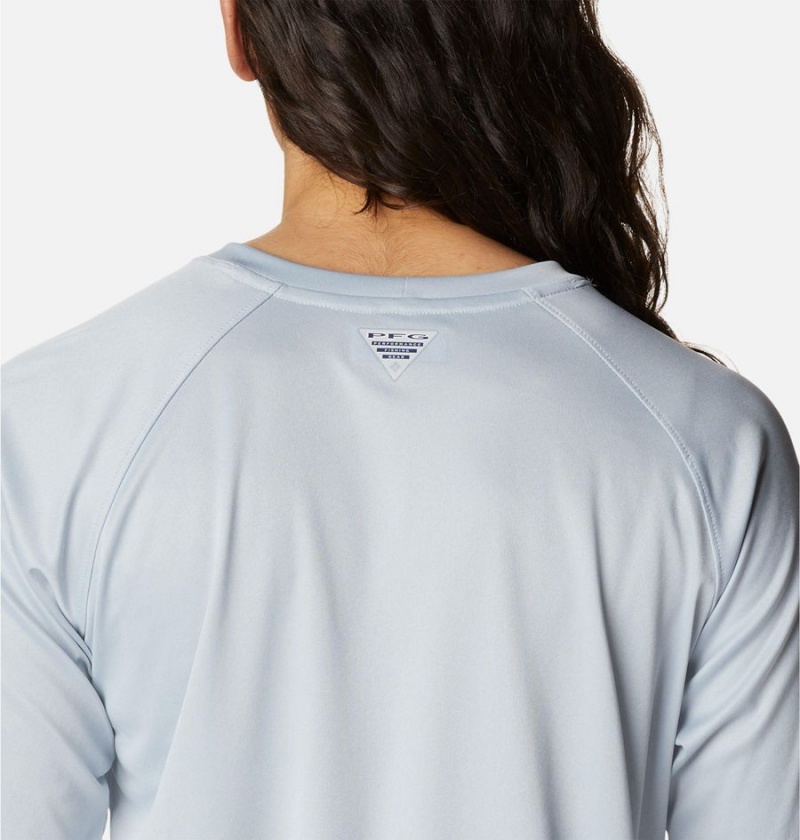 Grey Columbia Tidal PFG Heather Long Sleeve Women's T-Shirt | 70896DAMR