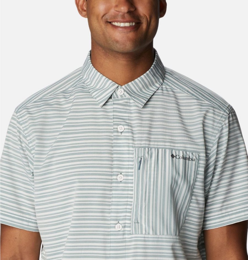 Grey Columbia Twisted Creek III Short Sleeve Men's Shirt | 60841URWQ