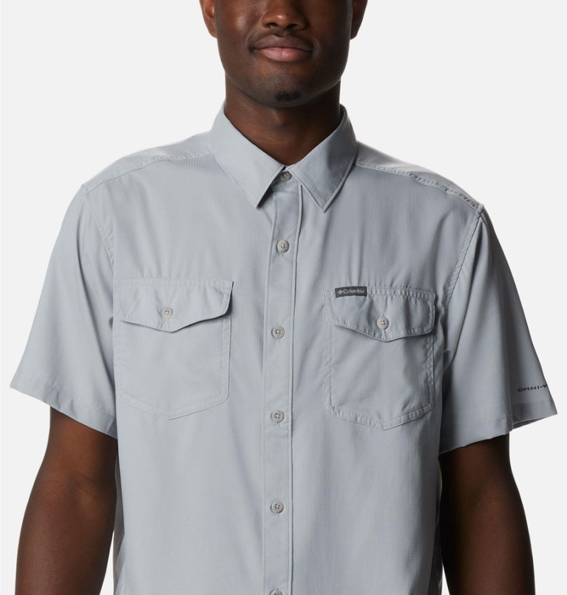 Grey Columbia Utilizer II Solid Short Sleeve Men's Shirt | 36017LFRW