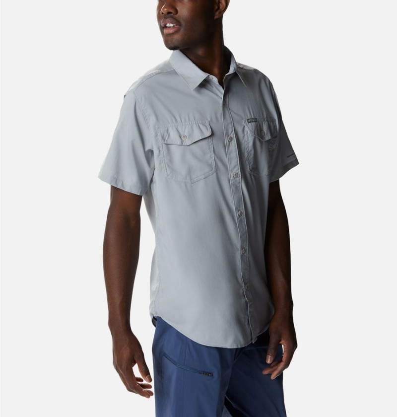 Grey Columbia Utilizer II Solid Short Sleeve Men's Shirt | 36017LFRW