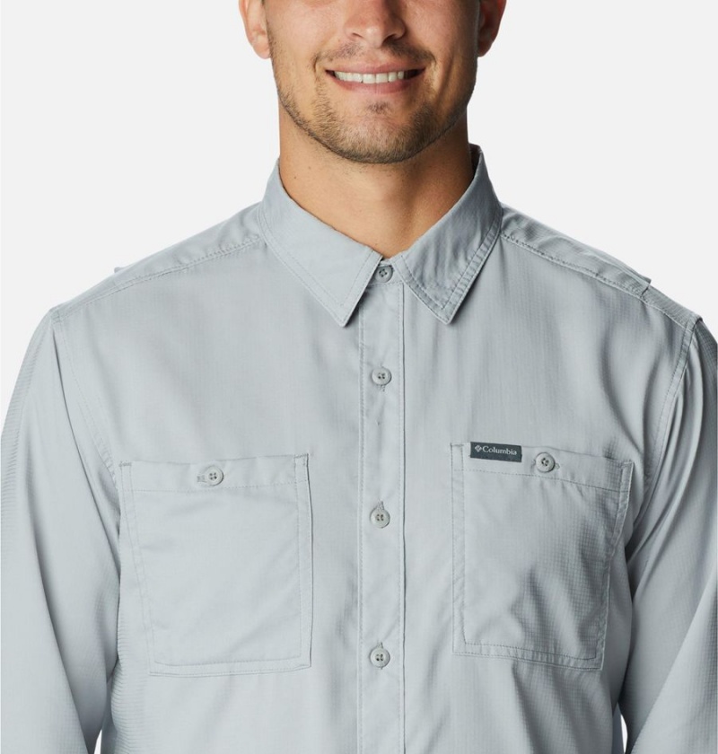 Grey Columbia Utilizer Woven Long Sleeve Men's Shirt | 60298FGJN