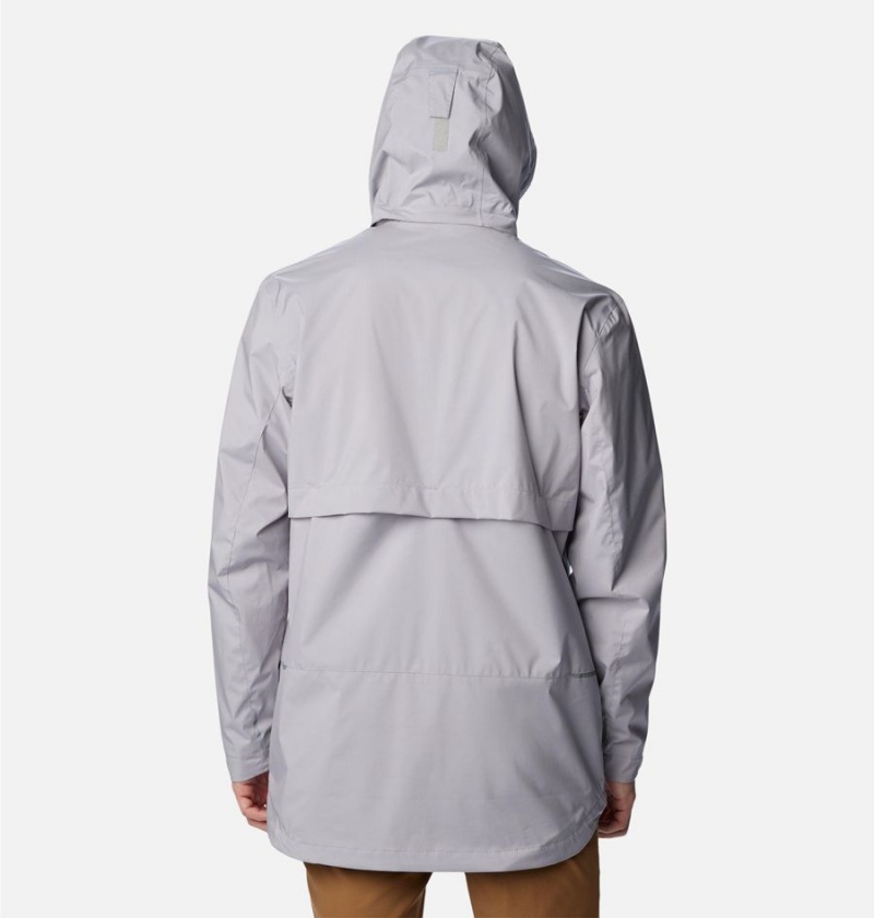 Grey Columbia Wright Lake Men's Rain Jacket | 52683VNPJ