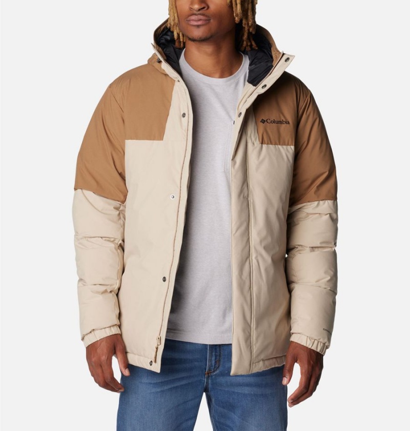 Khaki Columbia Aldercrest Hooded Insulated Men's Puffer Jacket | 36572YZUJ