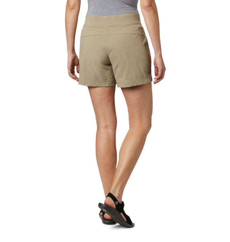 Khaki Columbia Anytime Casual Women's Shorts | 82534EQTD