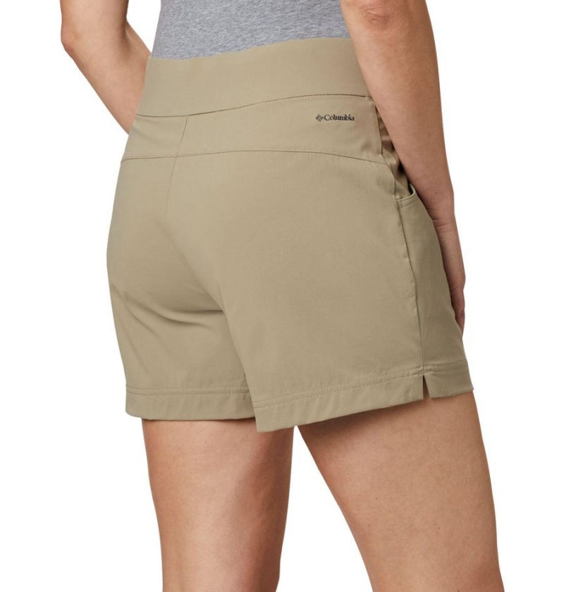 Khaki Columbia Anytime Casual Women's Shorts | 82534EQTD