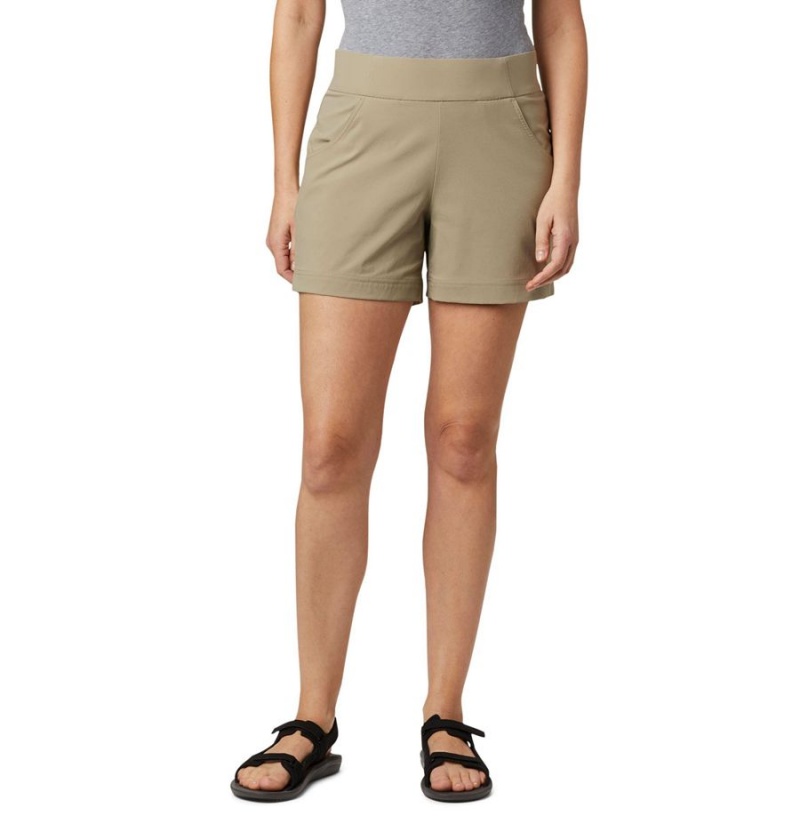 Khaki Columbia Anytime Casual Women\'s Shorts | 82534EQTD