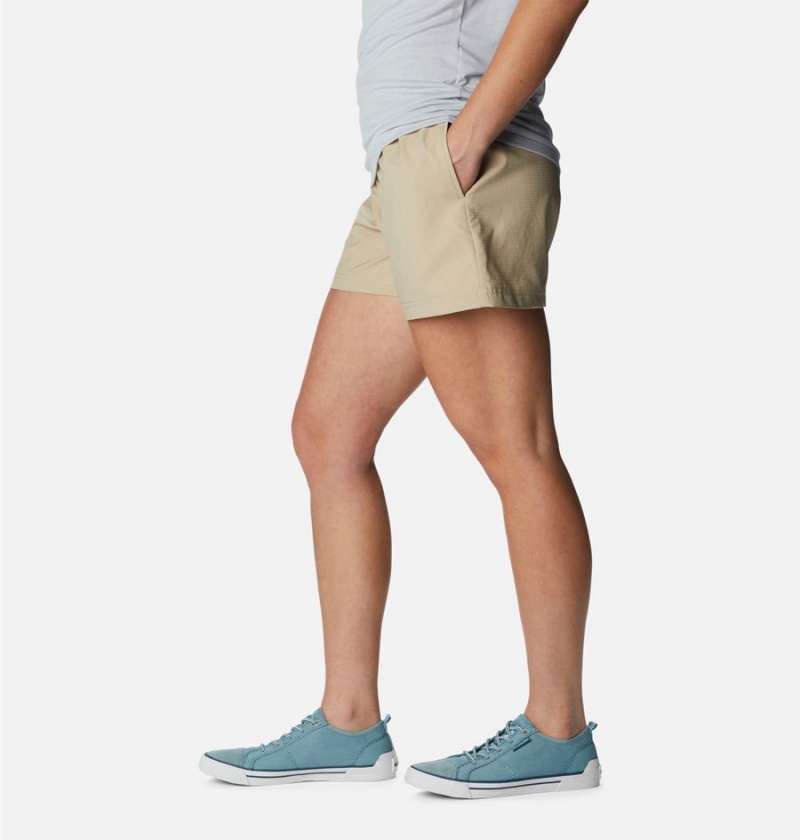 Khaki Columbia Anytime Lite Women's Shorts | 60423GRYV