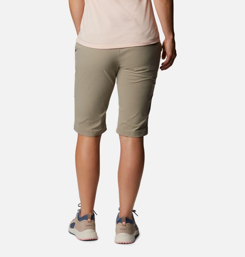 Khaki Columbia Anytime Outdoor Long Women's Shorts | 21607DQEC