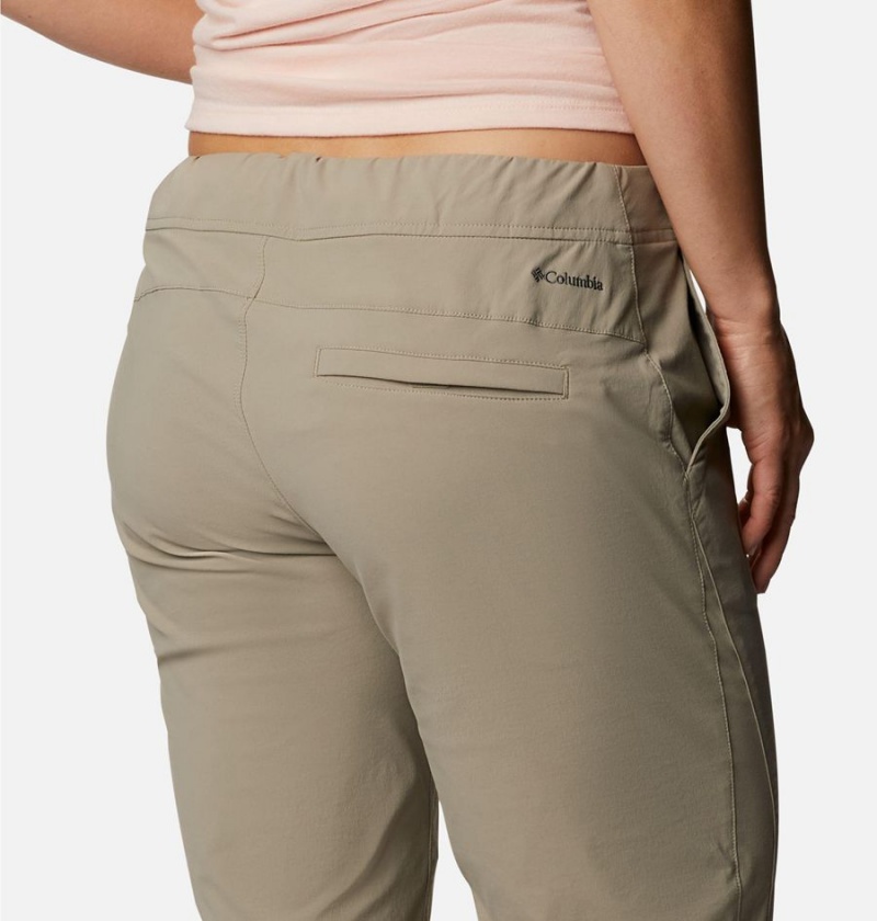 Khaki Columbia Anytime Outdoor Long Women's Shorts | 21607DQEC