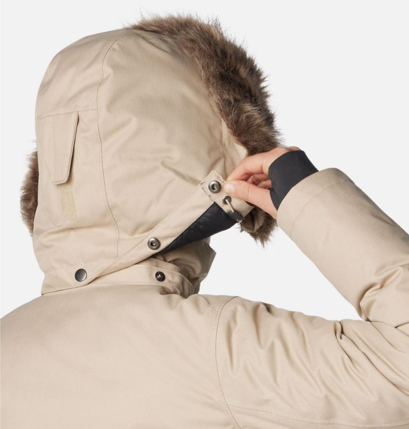 Khaki Columbia Apres Arson Winter Long Down Women's Coats | 47305FLJE