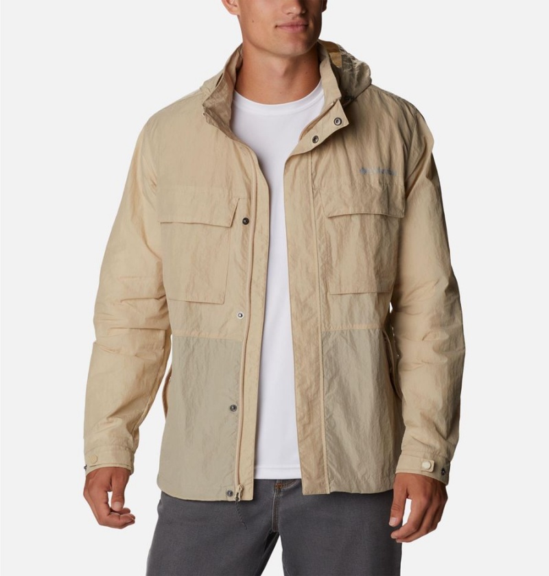 Khaki Columbia Coho River Jacket Men's Windbreaker | 32974BSFW