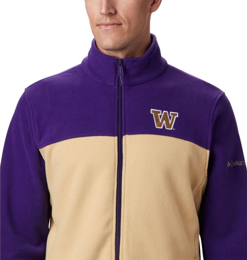 Khaki Columbia Collegiate Flanker III - Washington Men's Fleece Jacket | 92804CBKY