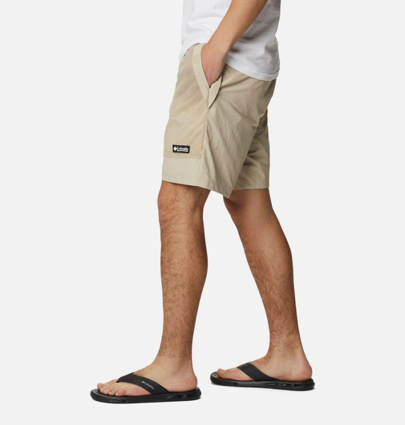 Khaki Columbia Deschutes Valley Reversible Men's Shorts | 87130STOV