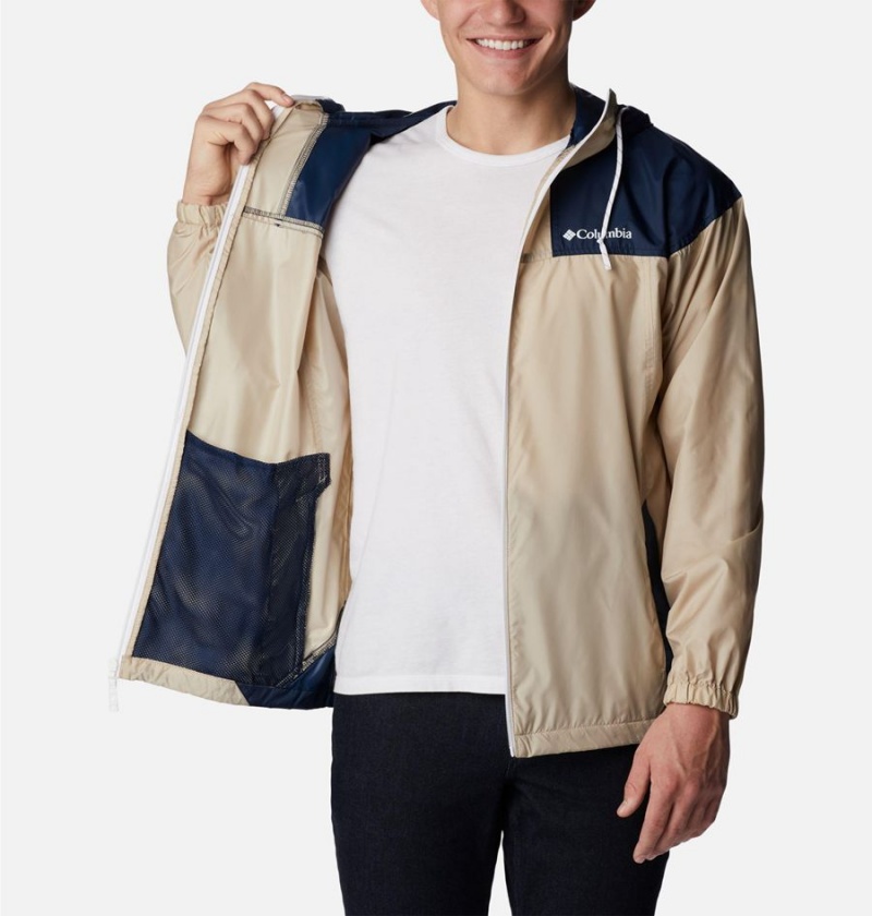 Khaki Columbia Flash Challenger Jacket Men's Windbreaker | 93284UFEJ