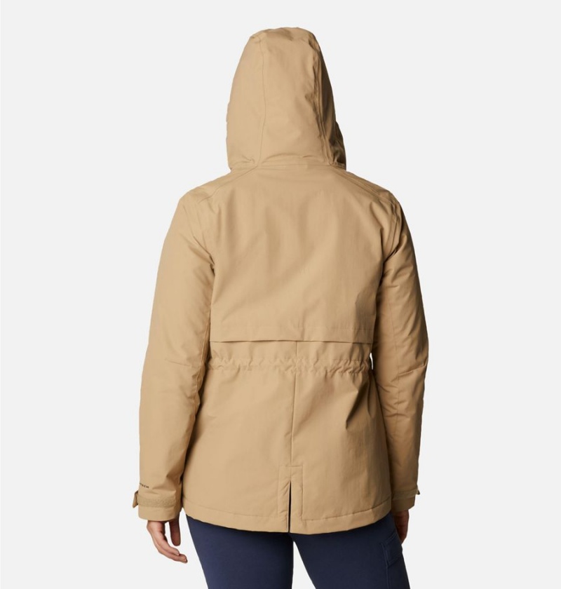 Khaki Columbia Hadley Trail Women's Rain Jacket | 71284POBW