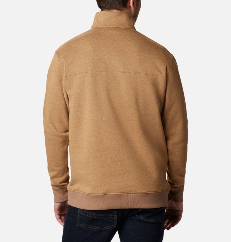 Khaki Columbia Hart Mountain II Half Zip Men's Sweatshirt | 74513CZXJ