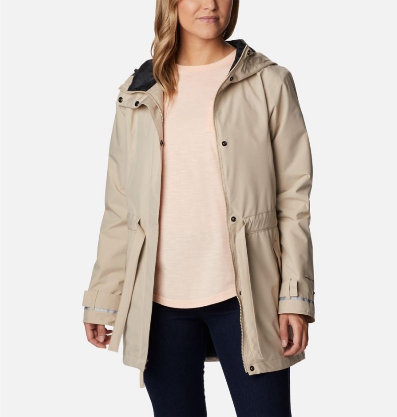 Khaki Columbia Here and There II Trench Women's Rain Jacket | 08152IUCY