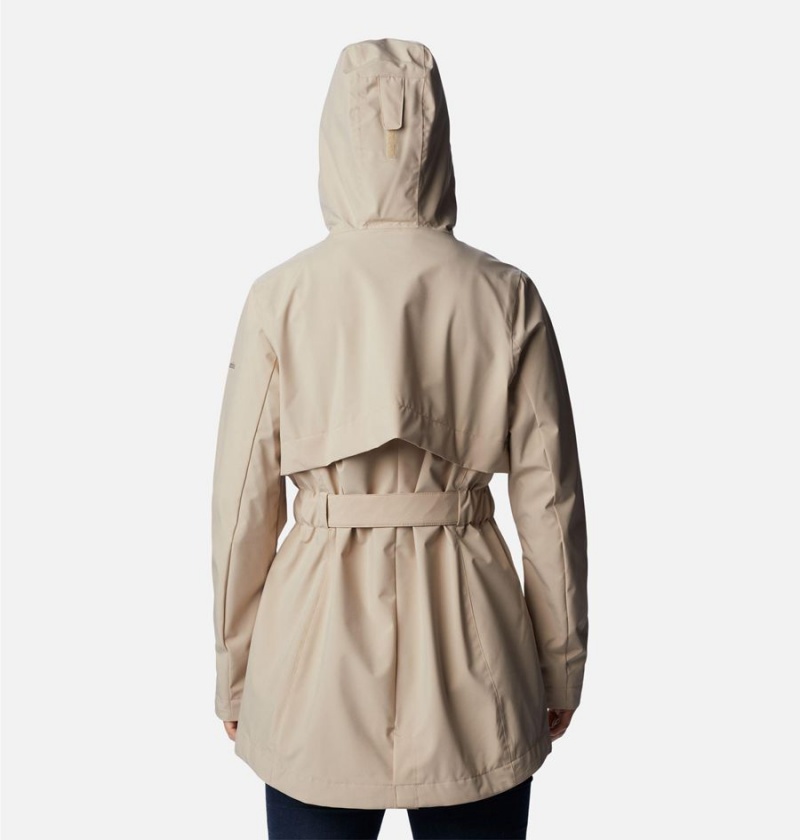 Khaki Columbia Long Valley Trench II Women's Rain Jacket | 34908EXRB