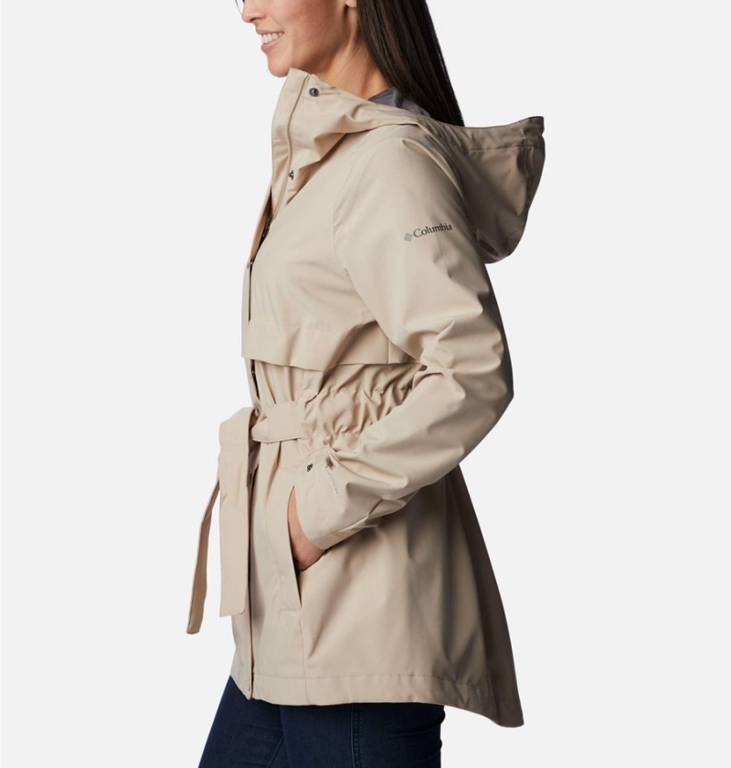 Khaki Columbia Long Valley Trench II Women's Rain Jacket | 34908EXRB