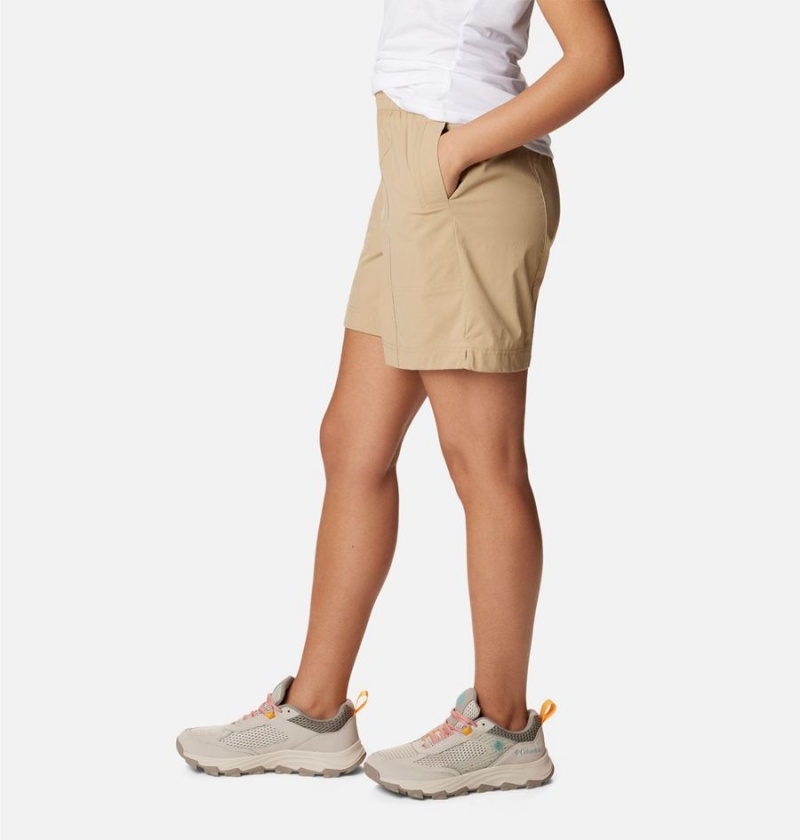 Khaki Columbia Magnolia Springs Pull On Women's Shorts | 85402UECT