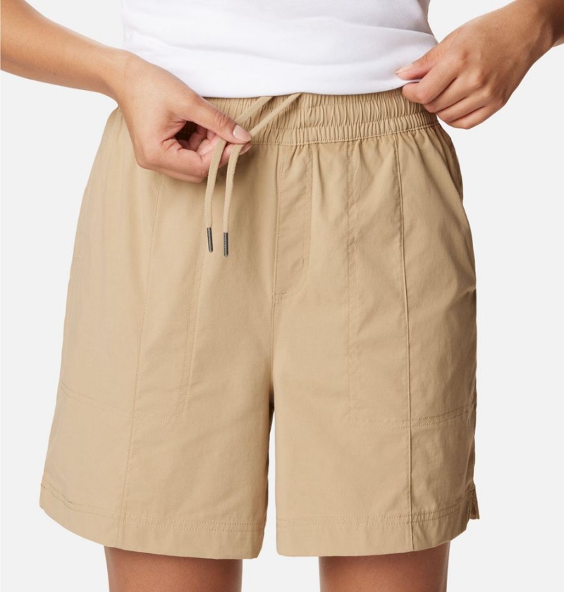 Khaki Columbia Magnolia Springs Pull On Women's Shorts | 85402UECT