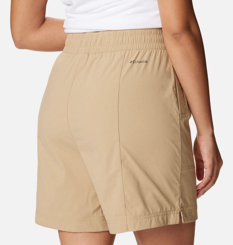 Khaki Columbia Magnolia Springs Pull On Women's Shorts | 85402UECT