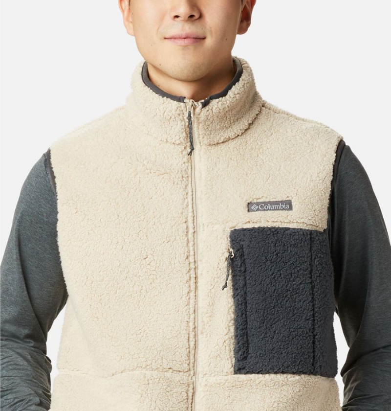 Khaki Columbia Mountainside Sherpa Fleece Men's Vest | 07925LNZG