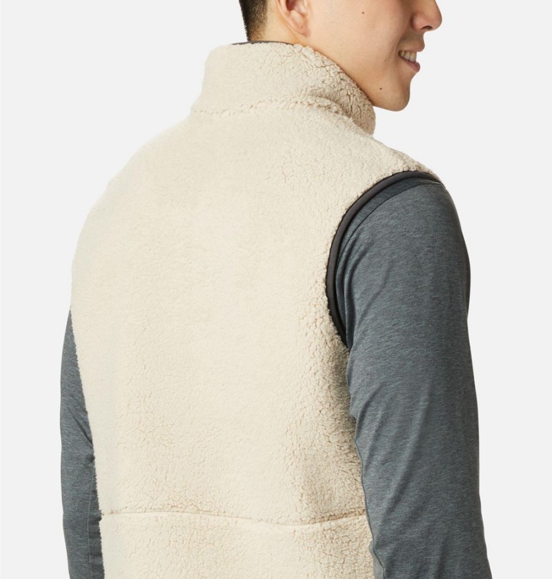 Khaki Columbia Mountainside Sherpa Fleece Men's Vest | 07925LNZG