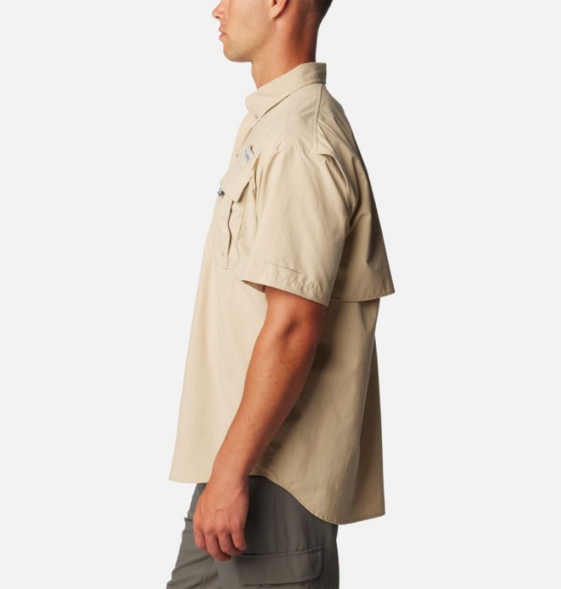 Khaki Columbia PFG Bahama II Short Sleeve Men's Shirt | 69048NABV