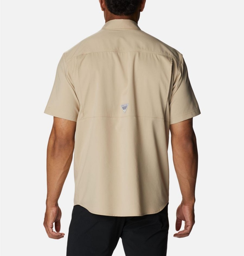 Khaki Columbia PFG Drift Guide Woven Short Sleeve Men's Shirt | 68532CSZN