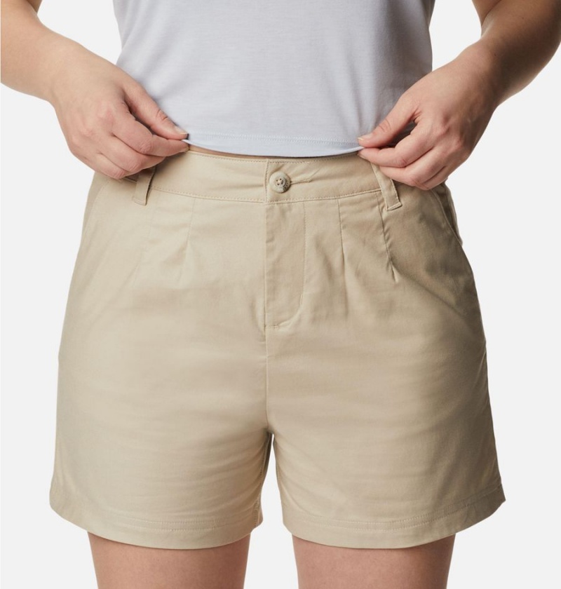 Khaki Columbia PFG Sun Drifter Chino Women's Shorts | 03584APGI