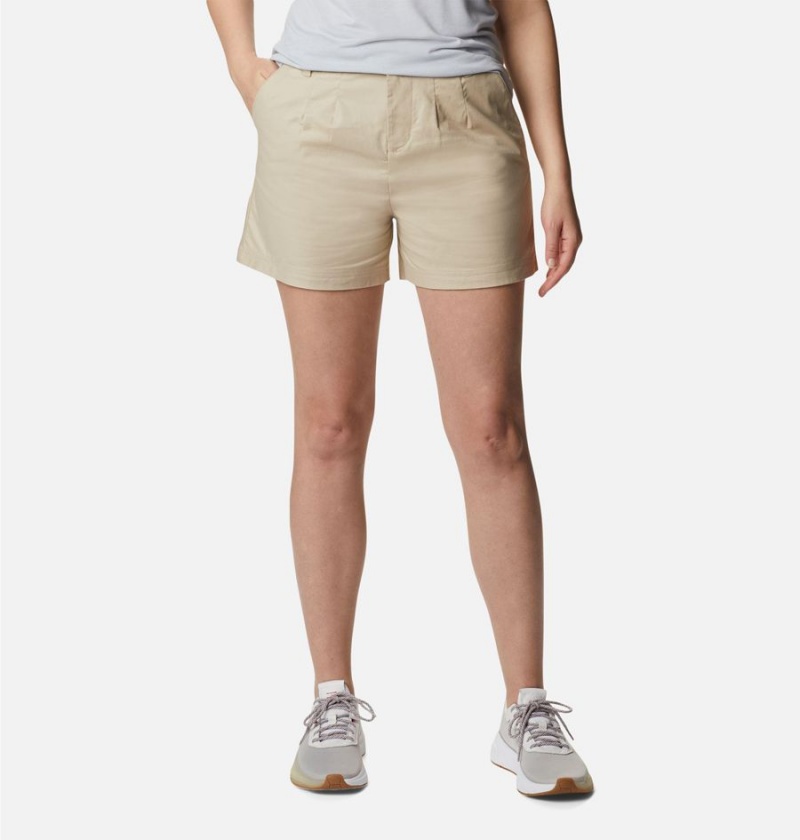 Khaki Columbia PFG Sun Drifter Chino Women\'s Shorts | 03584APGI