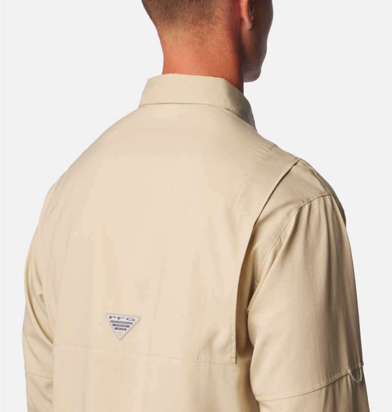 Khaki Columbia PFG Tamiami II Long Sleeve Men's Shirt | 61827ZSQU