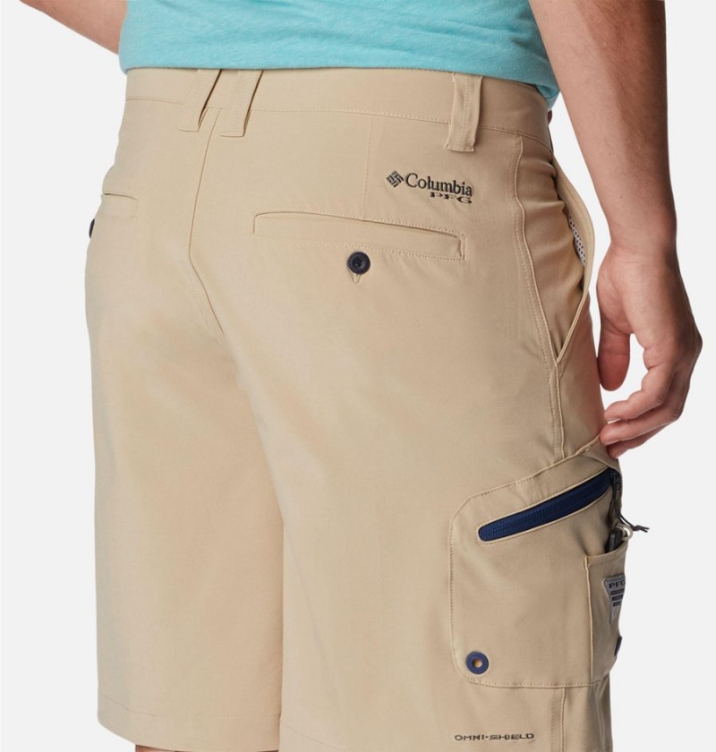 Khaki Columbia PFG Terminal Tackle Men's Shorts | 48279PMQE