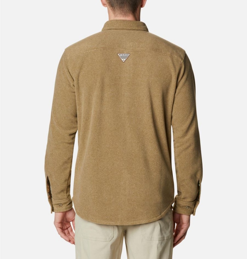 Khaki Columbia PHG Bucktail Fleece Over Men's Shirt | 94328OGCF