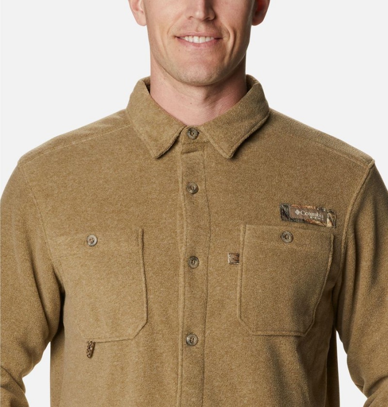 Khaki Columbia PHG Bucktail Fleece Over Men's Shirt | 94328OGCF