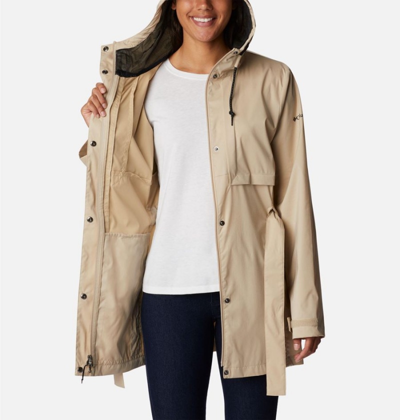 Khaki Columbia Pardon My Trench Women's Rain Jacket | 02183ODAZ