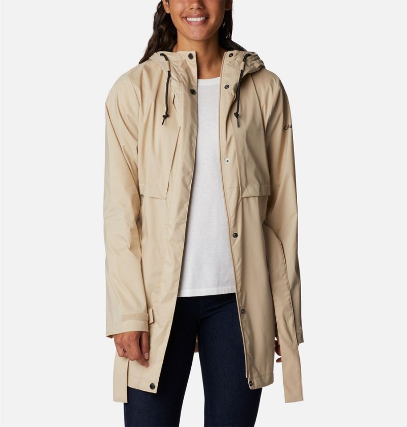 Khaki Columbia Pardon My Trench Women's Rain Jacket | 02183ODAZ