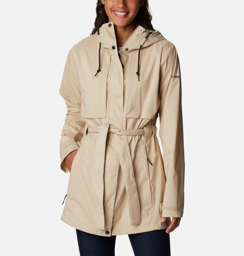 Khaki Columbia Pardon My Trench Women\'s Rain Jacket | 02183ODAZ