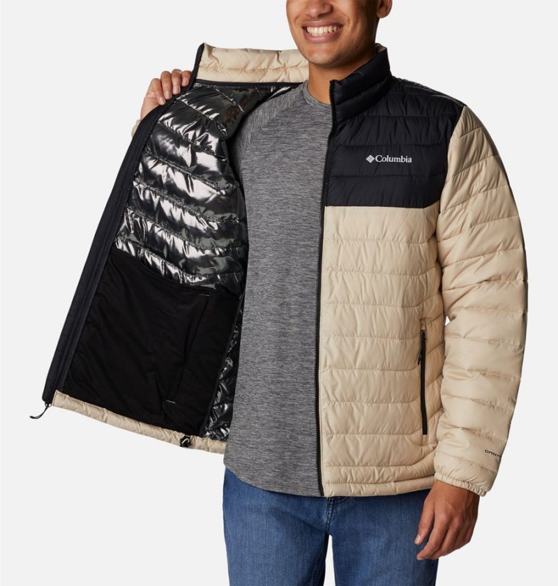 Khaki Columbia Powder Lite Insulated Men's Puffer Jacket | 09264ENGS