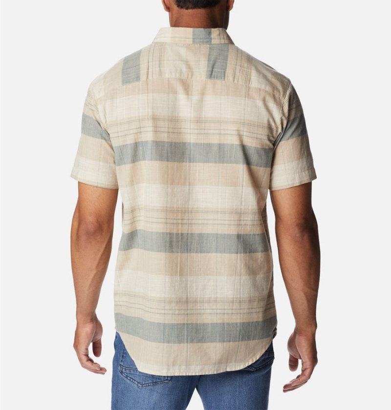 Khaki Columbia Rapid Rivers Novelty Short Sleeve Men's Shirt | 39125CFNS