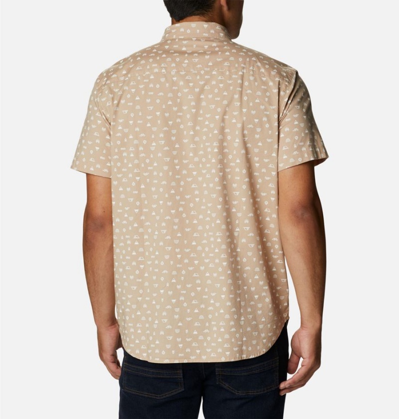 Khaki Columbia Rapid Rivers Printed Short Sleeve Men's Shirt | 53128VIBF