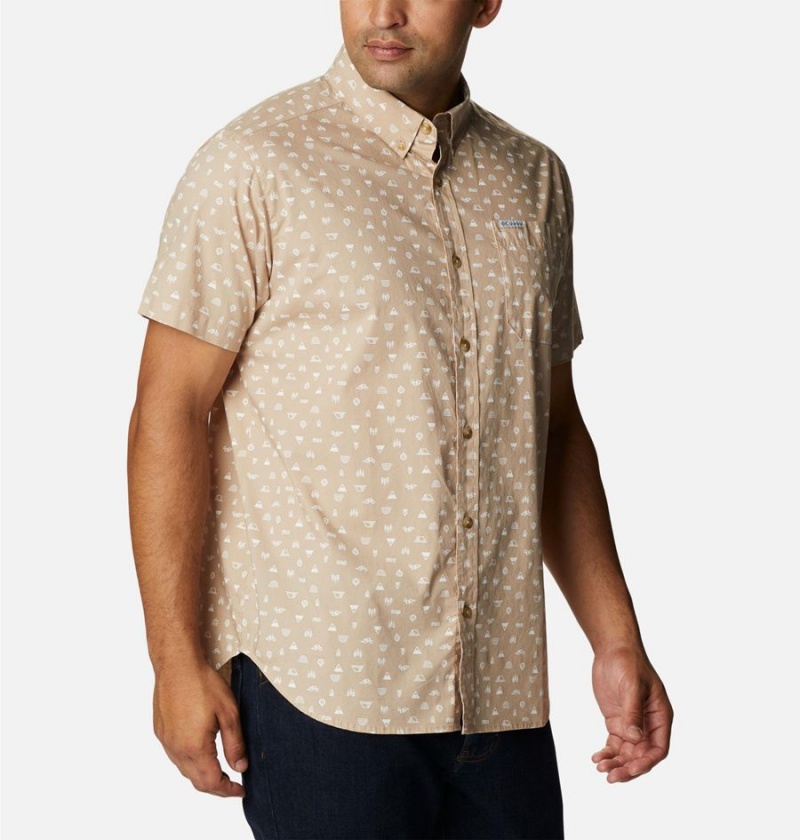 Khaki Columbia Rapid Rivers Printed Short Sleeve Men's Shirt | 53128VIBF