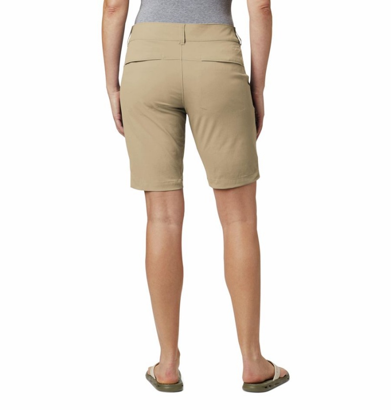 Khaki Columbia Saturday Trail Long Women's Shorts | 37256RMFI