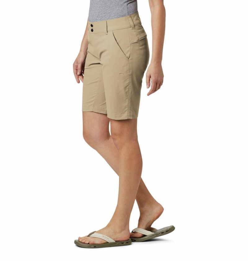 Khaki Columbia Saturday Trail Long Women's Shorts | 37256RMFI